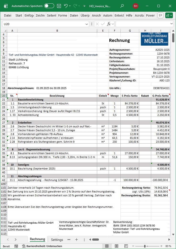 Held Office Invoice: e-Rechnungen mit Excel (30-Tage-Test Version) – Bild 2
